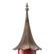 Glitzhome 32"H Farmhouse Retro Red Metal Pagoda Birdhouse with Bronze Roof