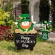 Glitzhome 24"H St. Patrick's Day Lighted Wooden Leprechaun Yard Stake or Wall Décor or Porch Décor (Three Functions)