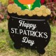 Glitzhome 24"H St. Patrick's Day Lighted Wooden Leprechaun Yard Stake or Wall Décor or Porch Décor (Three Functions)