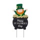 Glitzhome 24"H St. Patrick's Day Lighted Wooden Leprechaun Yard Stake or Wall Décor or Porch Décor (Three Functions)