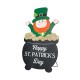 Glitzhome 24"H St. Patrick's Day Lighted Wooden Leprechaun Yard Stake or Wall Décor or Porch Décor (Three Functions)