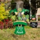 Glitzhome 31.5"H St. Patrick's Day Wooden Leprechaun Belt Yard Stake or Wall Décor (Two Functions)