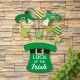 Glitzhome 31.5"H St. Patrick's Day Wooden Leprechaun Belt Yard Stake or Wall Décor (Two Functions)