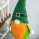 Glitzhome 40"H St. Patrick's Day Telescoped Fabric Gnome Standing Decor