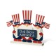 Glitzhome 15.25"L Wooden Patriotic/Americana Gnome Family Table Sign