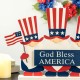 Glitzhome 15.25"L Wooden Patriotic/Americana Gnome Family Table Sign