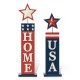 Glitzhome Set of 2 Wooden Patriotic/Americana Firecracker Table Sign