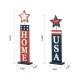 Glitzhome Set of 2 Wooden Patriotic/Americana Firecracker Table Sign