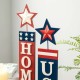 Glitzhome Set of 2 Wooden Patriotic/Americana Firecracker Table Sign