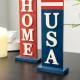 Glitzhome Set of 2 Wooden Patriotic/Americana Firecracker Table Sign