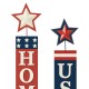 Glitzhome Set of 2 Wooden Patriotic/Americana Firecracker Table Sign