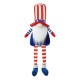 Glitzhome 24"H Fabric Patriotic/Americana Gnome Shelf Sitter with Dangling Legs