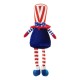 Glitzhome 24"H Fabric Patriotic/Americana Gnome Shelf Sitter with Dangling Legs