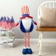 Glitzhome Telescoped Fabric Patriotic/Americana Gnome Standing Décor