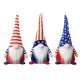 Glitzhome Set of 3 Fabric Patriotic/Americana Gnomes Table Décor