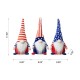 Glitzhome Set of 3 Fabric Patriotic/Americana Gnomes Table Décor