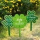 Glitzhome 15"H Set of 3 St. Patrick's Day Wooden Shamrocks Yard Stakes