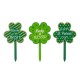 Glitzhome 15"H Set of 3 St. Patrick's Day Wooden Shamrocks Yard Stakes