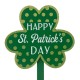 Glitzhome 15"H Set of 3 St. Patrick's Day Wooden Shamrocks Yard Stakes