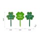 Glitzhome 15"H Set of 3 St. Patrick's Day Wooden Shamrocks Yard Stakes