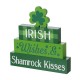 Glitzhome 11.5"H St. Patrick's Day Lighted Wooden Block Table Sign