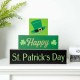 Glitzhome 9.5"L St. Patrick's Day Wooden Block Table Sign