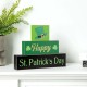 Glitzhome 9.5"L St. Patrick's Day Wooden Block Table Sign