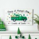 Glitzhome 24"L St. Patrick's Day Wooden Truck Wall Decor