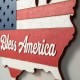 Glitzhome 32.25"L Wooden Patriotic America Map Wall Decor