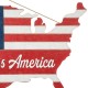 Glitzhome 32.25"L Wooden Patriotic America Map Wall Decor