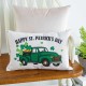 Glitzhome 18"L Faux Burlap Happy St. Patrick's Day Truck Pillow