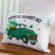 Glitzhome 18"L Faux Burlap Happy St. Patrick's Day Truck Pillow