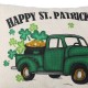 Glitzhome 18"L Faux Burlap Happy St. Patrick's Day Truck Pillow