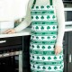 Glitzhome St. Patrick's Day Shamrocks Apron with 2 Roomy Pockets