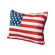 Glitzhome 18"L Faux Burlap Patriotic/Americana Flag Pillow