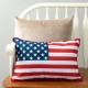 Glitzhome 18"L Faux Burlap Patriotic/Americana Flag Pillow