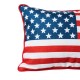 Glitzhome 18"L Faux Burlap Patriotic/Americana Flag Pillow