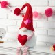 Glitzhome 28.25"H Fabric Valentine's Gnome Shelf Sitter with Dangling Legs