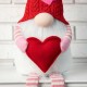 Glitzhome 28.25"H Fabric Valentine's Gnome Shelf Sitter with Dangling Legs
