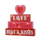 Glitzhome 11.25"H Lighted Valentine's Wooden Block Table Sign