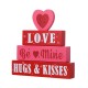 Glitzhome 11.25"H Lighted Valentine's Wooden Block Table Sign