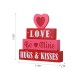 Glitzhome 11.25"H Lighted Valentine's Wooden Block Table Sign