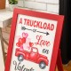 Glitzhome 24"H Valentine's Wooden Truck Porch Sign / Standing Décor