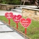 Glitzhome 15"H Set of 3 Wooden Heart-shaped Yard Stakes