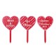 Glitzhome 15"H Set of 3 Wooden Heart-shaped Yard Stakes