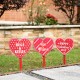 Glitzhome 15"H Set of 3 Wooden Heart-shaped Yard Stakes