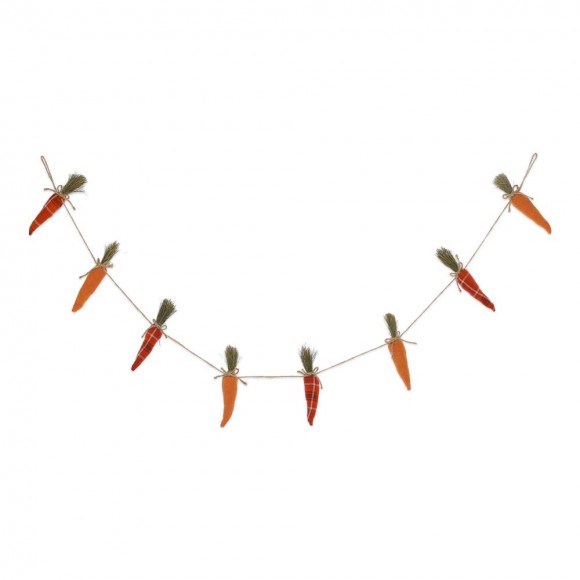 Glitzhome 71.25"L Easter Burlap Carrots Garland