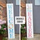 Glitzhome 42"H "Happy EASTER" & "WELCOME" Wooden Double Sided Porch Sign