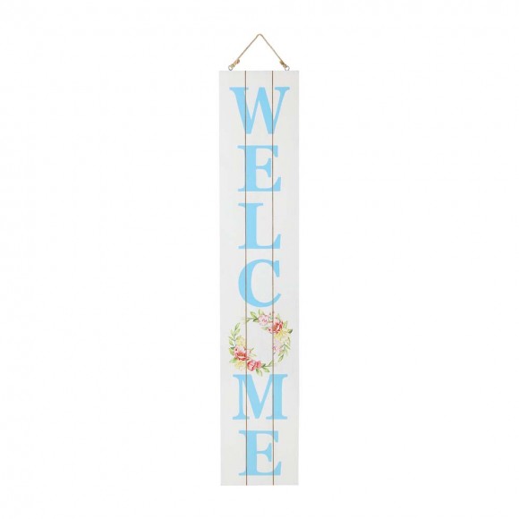Glitzhome 42"H "Happy EASTER" & "WELCOME" Wooden Double Sided Porch Sign