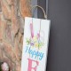 Glitzhome 42"H "Happy EASTER" & "WELCOME" Wooden Double Sided Porch Sign